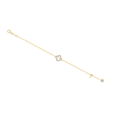 Lafonn Lafonn Sterling Silver Gold Plated Mother-Of-Pearl Paperclip Bracelet (7")