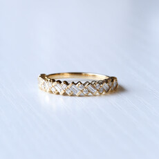 American Jewelry Tilted Baguette Round Diamond Wedding Band (1/2ctw)