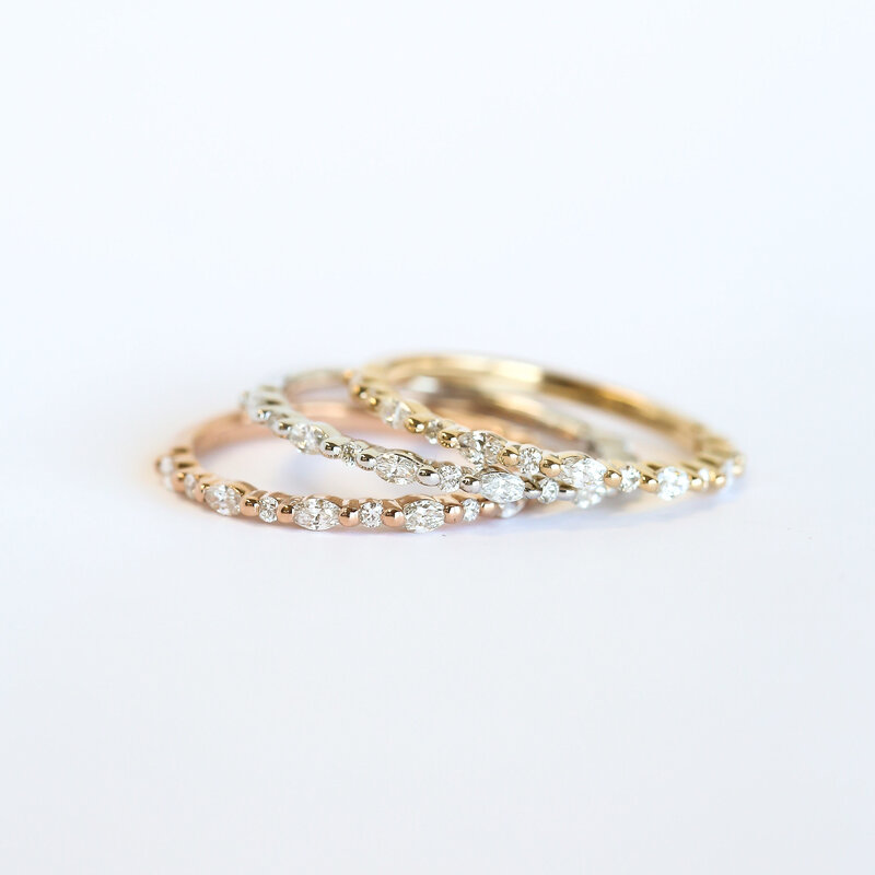 American Jewelry Alternating Single Prong Band