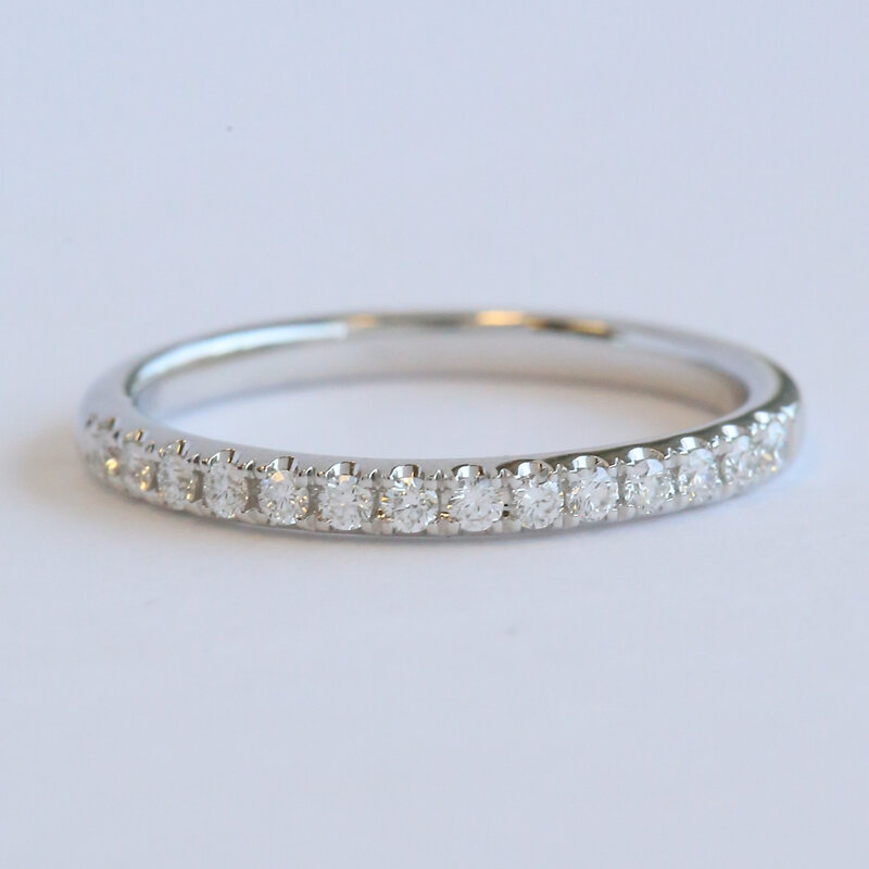 American Jewelry 14k White Gold .21ctw Diamond Straight Anniversary Wedding Band