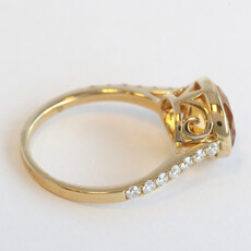 American Jewelry 14k Yellow 2.66ct Citrine .34ctw Diamond Bezel East to West Ring