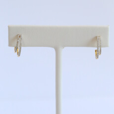 American Jewelry 10k Yellow Gold .21ctw Diamond Double Hoop Earrings