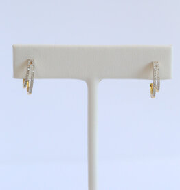 American Jewelry 10k Yellow Gold .21ctw Diamond Double Hoop Earrings