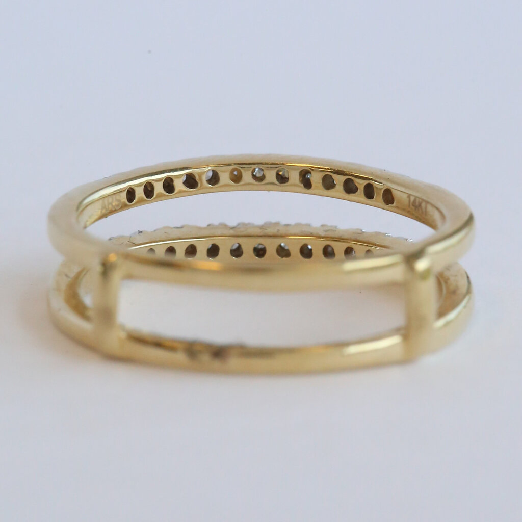 American Jewelry 14k Yellow Gold .30ctw Diamond Straight Ring Guard