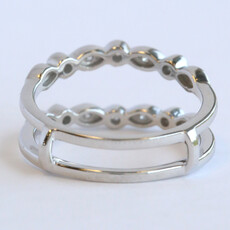 American Jewelry 14k White Gold .20ctw Scalloped Bezel Ring Guard