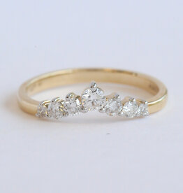 American Jewelry 14k Yellow Gold .36ctw Lab Grown Diamond 7 Stone Contour Wedding Band