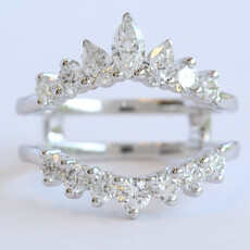 American Jewelry 14k White Gold 1.25ctw Lab Grown Diamond Marquise & Ring Contour Ring Guard