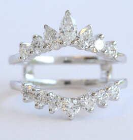 American Jewelry 14k White Gold 1.25ctw Lab Grown Diamond Marquise & Ring Contour Ring Guard