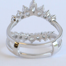 American Jewelry 14k White Gold 1.25ctw Lab Grown Diamond Marquise & Ring Contour Ring Guard