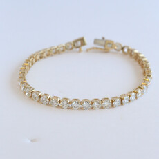 American Jewelry 14k Yellow Gold 8ctw Lab Grown Diamond Tennis Bracelet (7.5")
