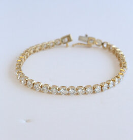 American Jewelry 14k Yellow Gold 8ctw Lab Grown Diamond Tennis Bracelet (7.5")