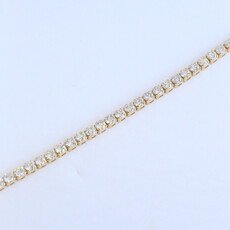 American Jewelry 14k Yellow Gold 10ctw Lab Grown Diamond Tennis Bracelet (7.5")