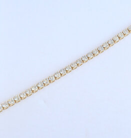 American Jewelry 14k Yellow Gold 10.02ctw Lab Grown Diamond Tennis Bracelet (7.5")