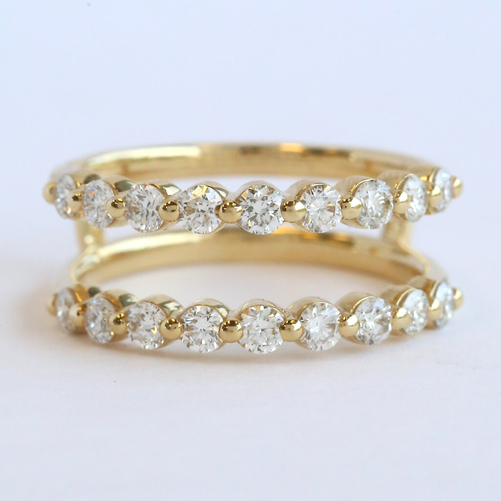 American Jewelry 14k Yellow Gold .98ctw Diamond Straight Ring Guard