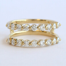 American Jewelry 14k Yellow Gold .98ctw Diamond Straight Ring Guard