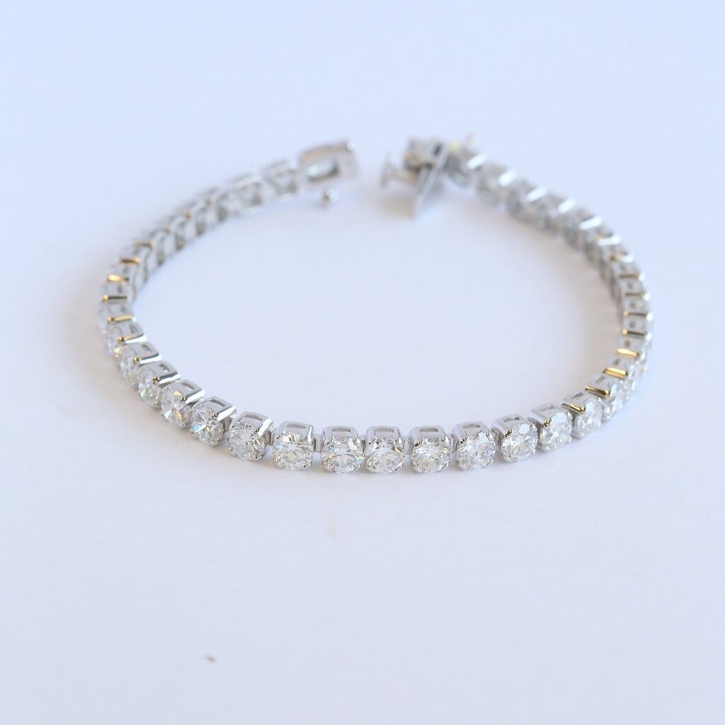 American Jewelry 14k White Gold 10.02ctw Lab Grown Diamond Tennis Bracelert (7.5")