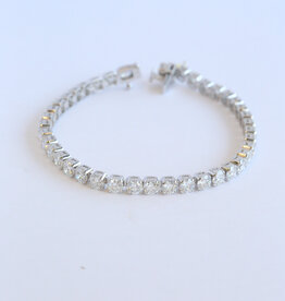 American Jewelry 14k White Gold 10ctw Lab Grown Diamond Tennis Bracelert (7.5")
