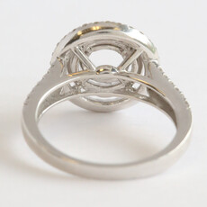 American Jewelry 14k White Gold .80ctw Diamond Double Halo Split Shank Semi Mount Engagement Ring