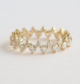 American Jewelry 14k Yellow Gold 1.12ctw Diamond Zig Zag Wedding Band