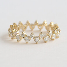 American Jewelry 14k Yellow Gold 1.12ctw Diamond Zig Zag Wedding Band