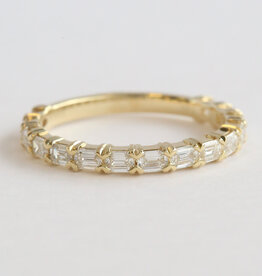 American Jewelry 14k Yellow Gold 1ctw Diamond Emerald Cut Straight Wedding Band