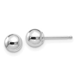 American Jewelry 14k White Gold 5mm Ball Stud Earrings