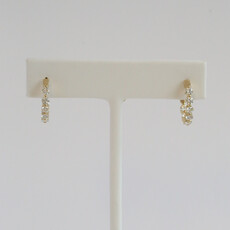 American Jewelry 14k Yellow Gold 1.29ctw Diamond Single Prong Inside Out Hoop Earrings