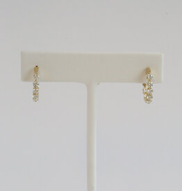 American Jewelry 14k Yellow Gold 1.29ctw Diamond Single Prong Inside Out Hoop Earrings