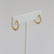 American Jewelry 14k Yellow Gold 1.29ctw Diamond Single Prong Inside Out Hoop Earrings