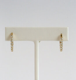 American Jewelry 14k Yellow Gold 1.07ctw Diamond Inside Out Oval Hoop Earrings