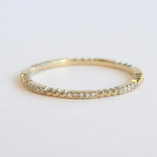 American Jewelry 14k Yellow Gold .11ctw Diamond Beaded Wedding Band