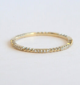 American Jewelry 14k Yellow Gold .11ctw Diamond Beaded Wedding Band