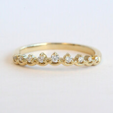 American Jewelry 14k Yellow Gold .12ctw Diamond Tiara Point Wedding Band