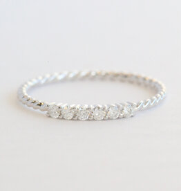 American Jewelry 14k White Gold .14ctw Diamond 6 Stone Wedding Band