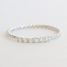 American Jewelry 14k White Gold .14ctw Diamond 6 Stone Wedding Band