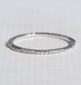 American Jewelry 14k White Gold .11ctw Diamond Beaded Wedding Band