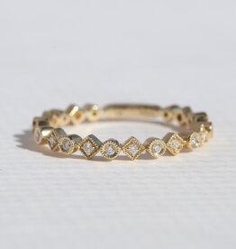 American Jewelry 14k yellow Gold .16ctw Diamond Milgrain Wedding Band