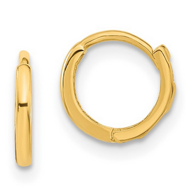 14k Yellow Gold Lightweight Hinged Huggie Hoop Earrings
