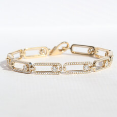 American Jewelry 14k Yellow Gold 1.77ctw Diamond Paperclip Link Bracelet
