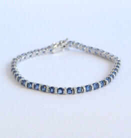 American Jewelry 14k White Gold 9.43ctw Sapphire .69ctw Diamond Tennis Bracelet
