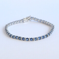 American Jewelry 14k White Gold 9.43ctw Sapphire .69ctw Diamond Tennis Bracelet