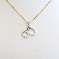 American Jewelry 14k Yellow Gold .05ctw Diamond Accent Handcuffs Necklace