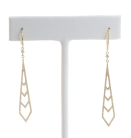 American Jewelry 14k Yellow Gold .52ctw Diamond Drop Dangle Earrings
