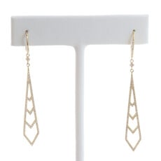 American Jewelry 14k Yellow Gold .52ctw Diamond Drop Dangle Earrings