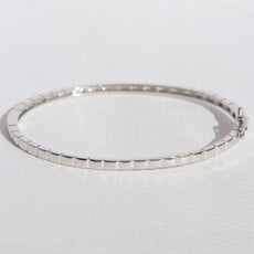 American Jewelry 14k White Gold .54ctw Baguette Bezel Bangle Bracelet