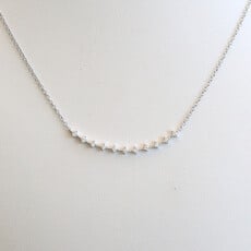 American Jewelry 14k White Gold .18ctw Diamond Line Necklace