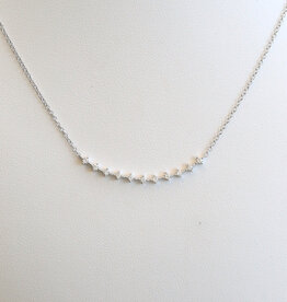 American Jewelry 14k White Gold .18ctw Diamond Line Necklace