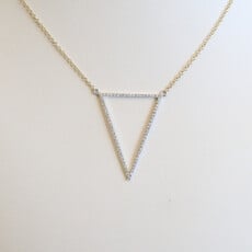 American Jewelry 14k Yellow Gold .22ctw Diamond Open Triangle Necklace