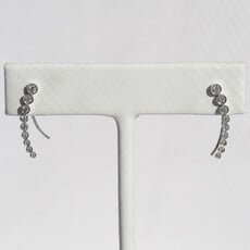 American Jewelry 14k White Gold .64ctw Diamond Ear Climber Earrings