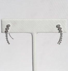 American Jewelry 14k White Gold .64ctw Diamond Ear Climber Earrings
